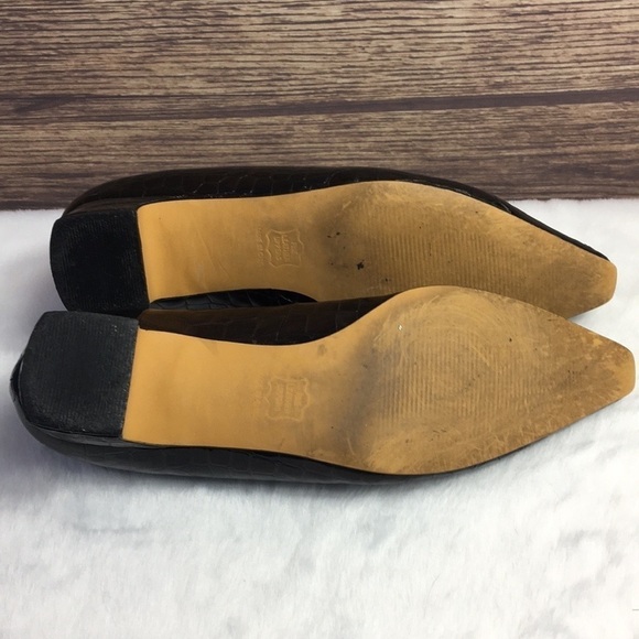 Ros Hommerson Brown size 8 croc Low Heel Pumps shoes corpcore - Picture 6 of 7